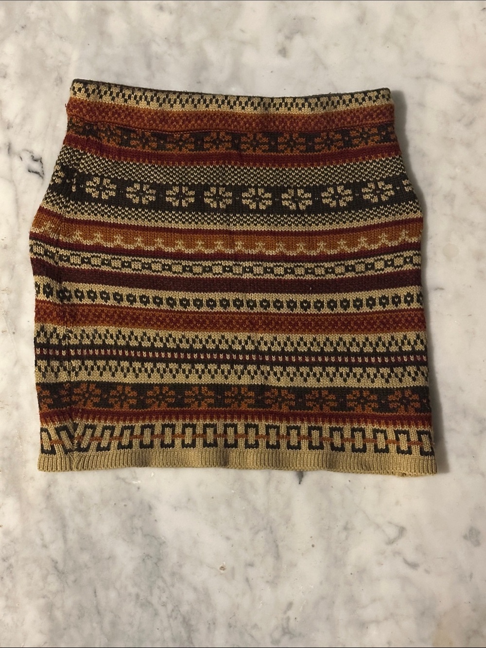 Jessica Simpson Multi-Color Fair Isle Knit Mini Skirt